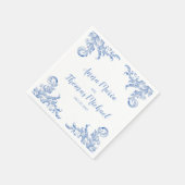 Serviette En Papier Aquarelle Royal Bleue Douce (Coin)