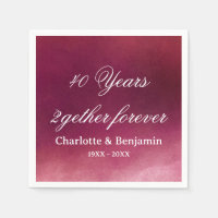 Aquarelle Ruby Mariage 40 ans Anniversaire