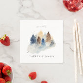 Serviette En Papier Aquarelle Russe Mountain Monogram Papier Napkin (En situation)
