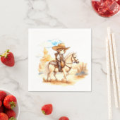 Serviette En Papier Aquarelle rustique Baby shower Western Cowboy (En situation)