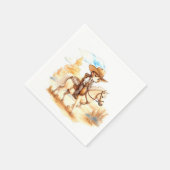 Serviette En Papier Aquarelle rustique Baby shower Western Cowboy (Coin)