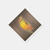 Serviette En Papier Aquarelle Rustique Citrouille Automne (Coin)