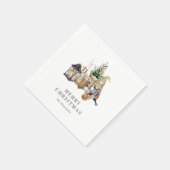Serviette En Papier Aquarelle Rustique Gnome Holiday (Coin)