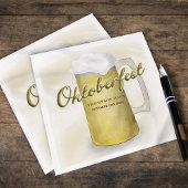 Serviette En Papier Aquarelle Rustique Gold Oktoberfest Bière simple