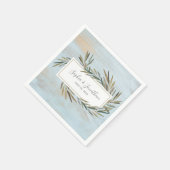 Serviette En Papier Aquarelle rustique Herbe botanique Mariage en bois (Coin)