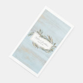 Serviette En Papier Aquarelle rustique Herbe botanique Mariage en bois (Coin)