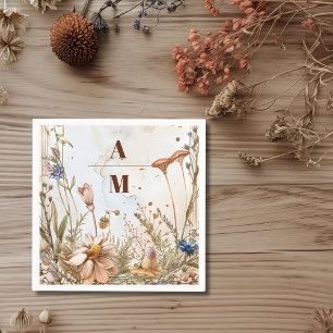 Serviette En Papier Aquarelle rustique Mariage bois