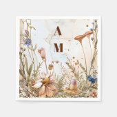 Serviette En Papier Aquarelle rustique Mariage bois (Devant)