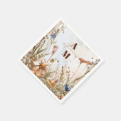 Serviette En Papier Aquarelle rustique Mariage bois (Coin)