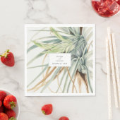 Serviette En Papier Aquarelle Rustique Neutral Boho Mariage botanique (En situation)