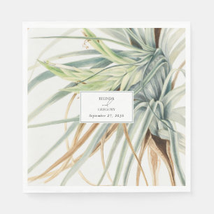 Serviette En Papier Aquarelle Rustique Neutral Boho Mariage botanique