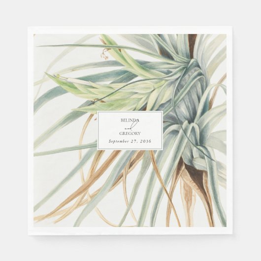 Serviette En Papier Aquarelle Rustique Neutral Boho Mariage botanique (Devant)