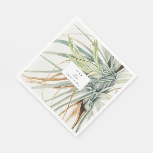 Serviette En Papier Aquarelle Rustique Neutral Boho Mariage botanique (Coin)