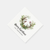 Serviette En Papier Aquarelle Rustique Reinder fête de Noël (Coin)