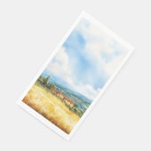 Serviette En Papier Aquarelle rustique Toscan Méditerranée Campagne (Coin)