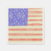 Serviette En Papier Aquarelle rustique USA drapeau américain (Devant)