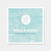 Serviette En Papier Aquarelle Sable Dollar Réception (Devant)