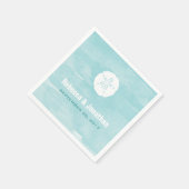 Serviette En Papier Aquarelle Sable Dollar Réception (Coin)