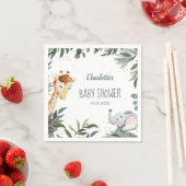 Serviette En Papier Aquarelle Safari Jungle Baby shower papier serviet (En situation)