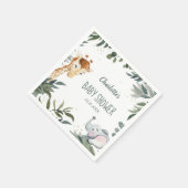 Serviette En Papier Aquarelle Safari Jungle Baby shower papier serviet (Coin)