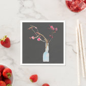 Serviette En Papier Aquarelle sakura fleurs de cerisier rose (En situation)