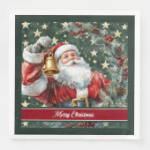 Serviette En Papier Aquarelle Santa Claus Monogram Party Napkins (Devant)