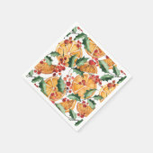 Serviette En Papier Aquarelle séchée Orange Slices Motif Noël (Coin)