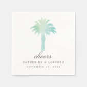 Serviette En Papier Aquarelle Serene Palm Tree | MARIAGE (Devant)