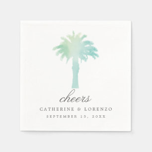 Serviette En Papier Aquarelle Serene Palm Tree   MARIAGE