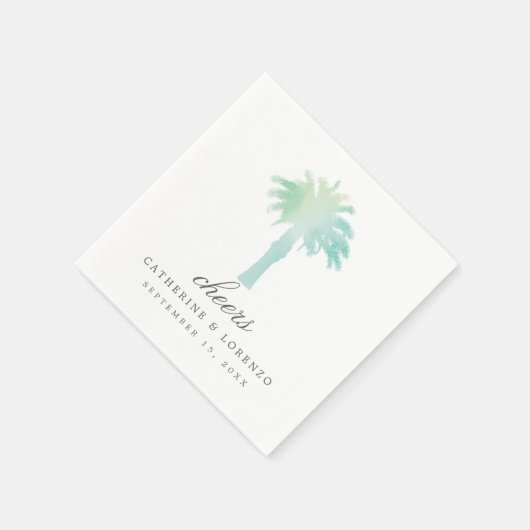 Serviette En Papier Aquarelle Serene Palm Tree | MARIAGE (Coin)