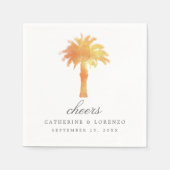 Serviette En Papier Aquarelle Serene Palm Tree | MARIAGE (Devant)