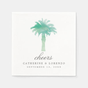 Serviette En Papier Aquarelle Serene Palm Tree   MARIAGE