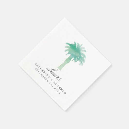 Serviette En Papier Aquarelle Serene Palm Tree | MARIAGE (Coin)