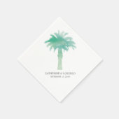 Serviette En Papier Aquarelle Serene Palm Tree | MARIAGE (Coin)