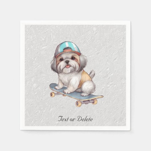 Serviette En Papier Aquarelle Shih Tzu Napkins (Devant)