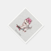 Serviette En Papier Aquarelle Siberian Husky Napkins (Coin)