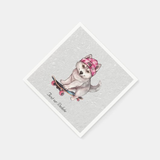 Serviette En Papier Aquarelle Siberian Husky Napkins (Coin)