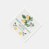 Serviette En Papier Aquarelle Sicilienne Lemons Mariage (Coin)