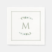 Serviette En Papier Aquarelle simple Eucalyptus Sage Vert (Devant)