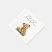 Serviette En Papier Aquarelle simple Petit Baby shower d'ours (Coin)