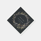 Serviette En Papier Aquarelle sombre gothique Rose noir Mariage de cou (Coin)