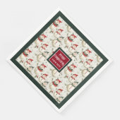 Serviette En Papier Aquarelle sophistiquée Monogramme de vacances serv (Coin)