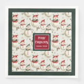 Serviette En Papier Aquarelle sophistiquée Monogramme de vacances serv (Devant)