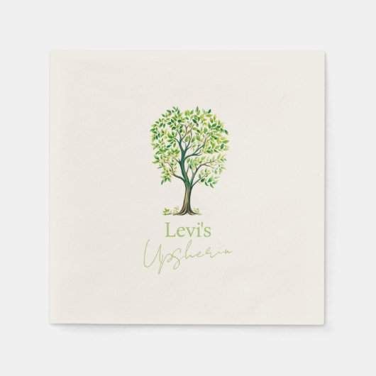 Serviette En Papier Aquarelle sophistiquée Upsherin Upshernish (Devant)