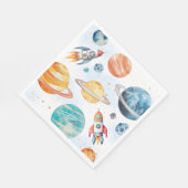 Serviette En Papier Aquarelle Space Party (Coin)