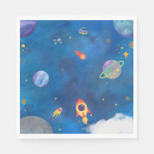 Aquarelle spatiale - Bleu foncé