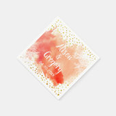 Serviette En Papier Aquarelle splash corail récif or confetti mariage (Coin)