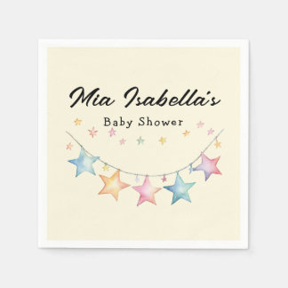 Serviette En Papier Aquarelle Stars Pennant Papier Baby shower