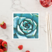 Serviette En Papier Aquarelle Succulente (En situation)