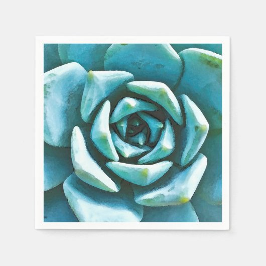 Serviette En Papier Aquarelle Succulente (Devant)